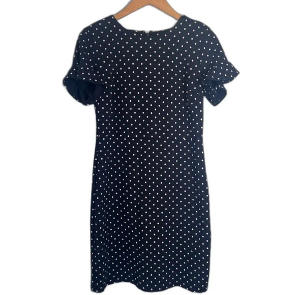 Old Navy Black Polka Dot Short Ruffle Sleeve‎ Sheath Dress Size Small - Picture 1 of 9